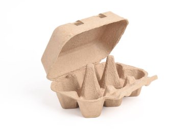 Yumurta kutusu beyaz arka planda izole edildi. Yumurta kutusu, kutu, tepsi ya da kap