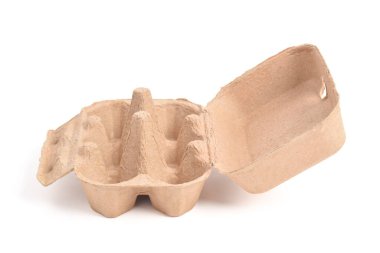 Yumurta kutusu beyaz arka planda izole edildi. Yumurta kutusu, kutu, tepsi ya da kap