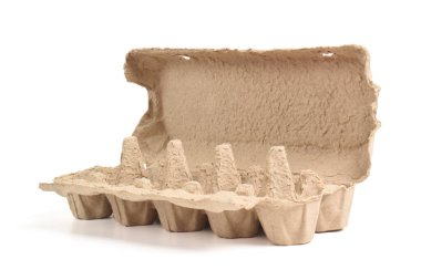 Yumurta kutusu beyaz arka planda izole edildi. Yumurta kutusu, kutu, tepsi ya da kap