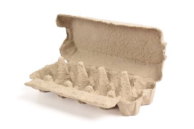 Yumurta kutusu beyaz arka planda izole edildi. Yumurta kutusu, kutu, tepsi ya da kap