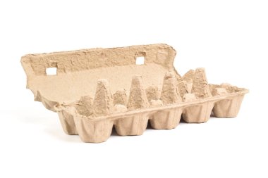 Yumurta kutusu beyaz arka planda izole edildi. Yumurta kutusu, kutu, tepsi ya da kap