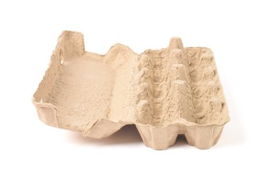 Yumurta kutusu beyaz arka planda izole edildi. Yumurta kutusu, kutu, tepsi ya da kap