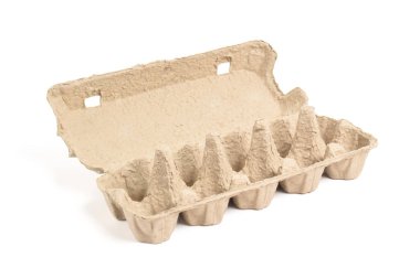 Yumurta kutusu beyaz arka planda izole edildi. Yumurta kutusu, kutu, tepsi ya da kap