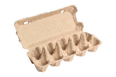 Yumurta kutusu beyaz arka planda izole edildi. Yumurta kutusu, kutu, tepsi ya da kap