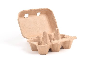 Yumurta kutusu beyaz arka planda izole edildi. Yumurta kutusu, kutu, tepsi ya da kap