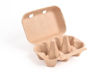 Yumurta kutusu beyaz arka planda izole edildi. Yumurta kutusu, kutu, tepsi ya da kap