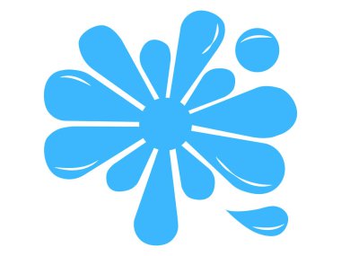 Su, çiçek simgesi vektör illüstrasyonuna sıçradı