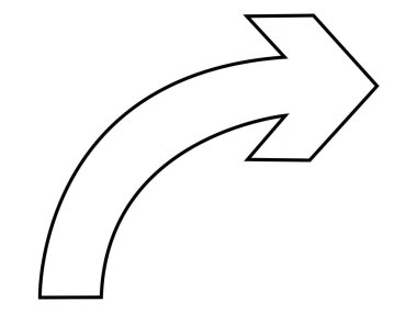 Şişman, keskin, eğri, kuyruk sağa