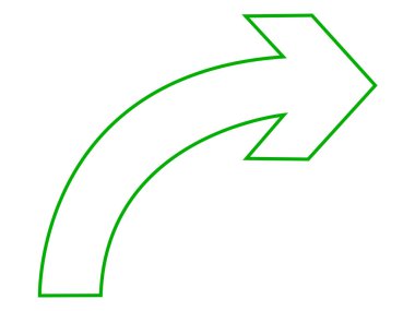 Şişman, keskin, eğri, kuyruk sağa