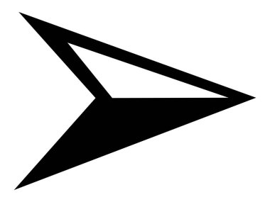 Ok ucu vektör simgesinden aşağıya doğru. biçim düz simge sembolü, siyah renk, beyaz arkaplan.