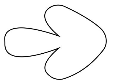 Ok aşağı simgesi. İnce çizgi tasarımı. Vektör çizimi. düz renk