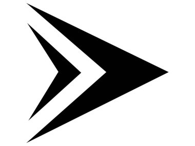 Ok aşağı simgesi. İnce çizgi tasarımı. Vektör çizimi. düz renk