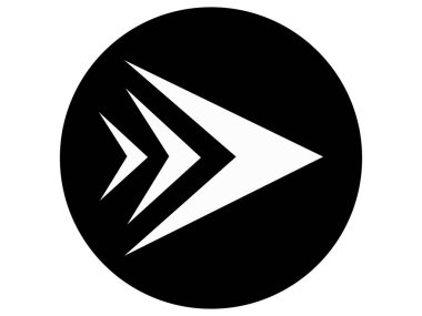 Ok aşağı simgesi. İnce çizgi tasarımı. Vektör çizimi. düz renk