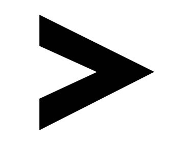 Ok aşağı simgesi. İnce çizgi tasarımı. Vektör çizimi. düz renk