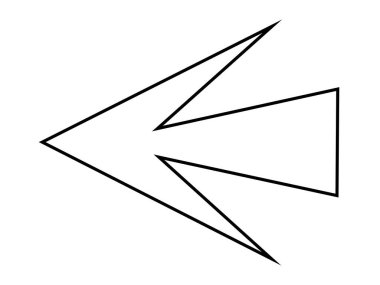 Ok aşağı simgesi. İnce çizgi tasarımı. Vektör çizimi. düz renk