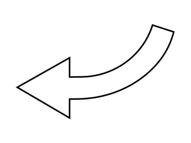 Ok aşağı simgesi. İnce çizgi tasarımı. Vektör çizimi. düz renk
