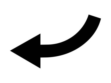 Ok aşağı simgesi. İnce çizgi tasarımı. Vektör çizimi. düz renk