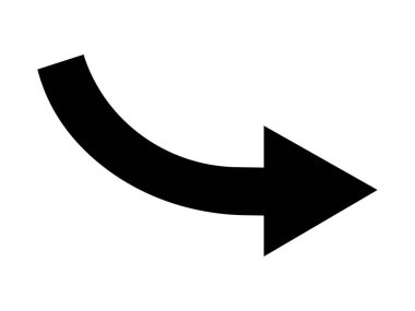 Ok aşağı simgesi. İnce çizgi tasarımı. Vektör çizimi. düz renk