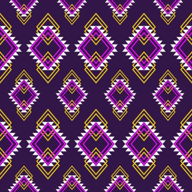 Geometrik etnik kalıplar kusursuz. Kumaş arka plan duvar kağıdı halısı için Afrikalı Amerikalı Aztek Kızılderili.