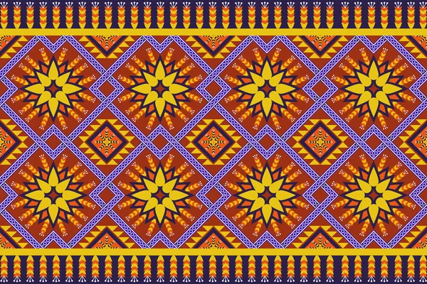 ラップ バティック ピクセル化されたパターン 刺繍様式のための東洋幾何学模様 ベクトルイラスト — ストック写真