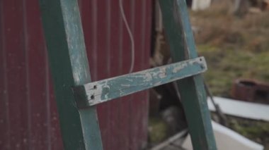 close up of an wooden staircase. High quality FullHD footage