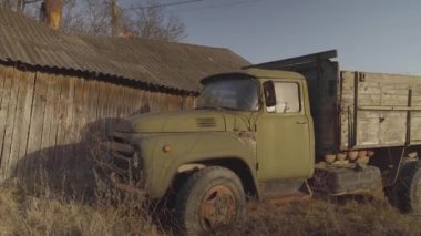 Old soviet truck, abandoned. High quality FullHD footage