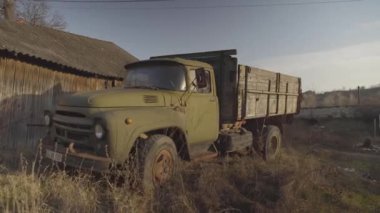 Old soviet truck, abandoned. High quality FullHD footage