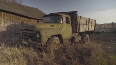 Old soviet truck, abandoned. High quality FullHD footage