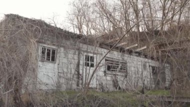 Old building with sunset in the back. High quality FullHD footage