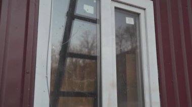 The reflection of a wooden staircase. High quality FullHD footage