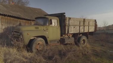 Old soviet truck, abandoned. High quality FullHD footage