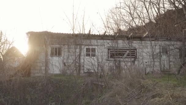 Old Building Sunset Back High Quality Fullhd Footage — Stockvideo