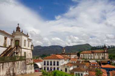 Nossa Senhora do Carmo church and Museu da Inconfidencia building. Ouro Preto, MG, Brazil.