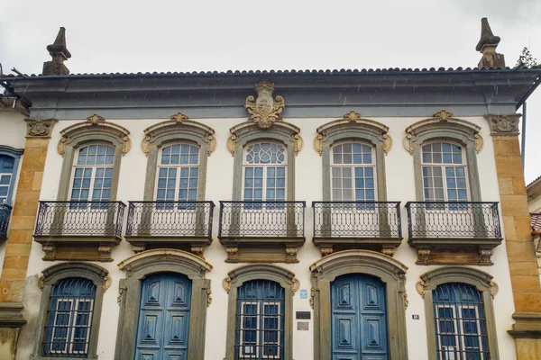 Colored Facade Porches Ancient Building Mariana Minas Gerais State Brazil — Fotografia de Stock