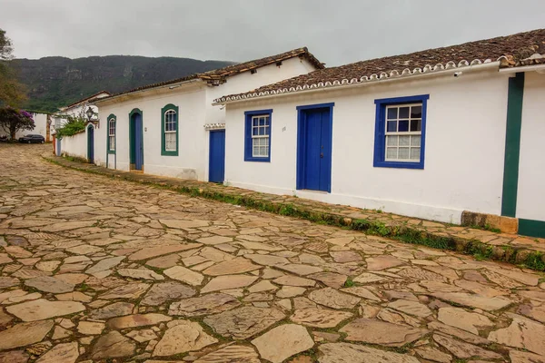 Colored Facade Ancient Houses Tiradentes Historic City Minas Gerais Brazil — Fotografia de Stock