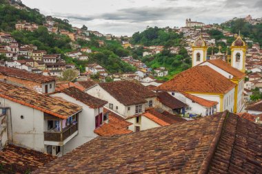 panoramic view of Ouro Preto, MG, Brazil. World Heritage Site by UNESCO.