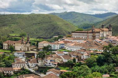 panoramic view of Ouro Preto, MG, Brazil. World Heritage Site by UNESCO.
