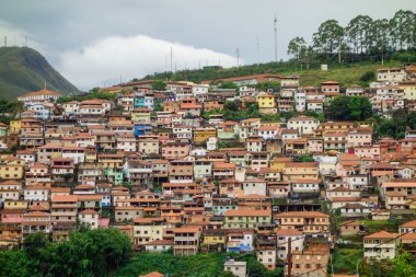 housing community on the hillside in Ouro Preto, MG, Brazil.
