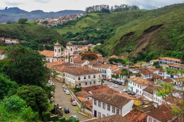 panoramic view of Ouro Preto, MG, Brazil. World Heritage Site by UNESCO.