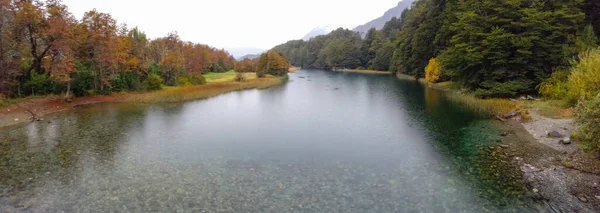 stock image beautiful crystalline river in Argentine patagonia, during autumn.