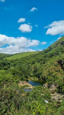Serra da Canastra 'da güzel şelaleler, Minas Gerais, Brezilya.