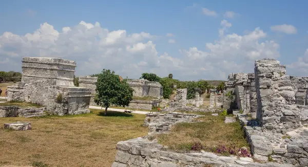 stock image Tulum ruins archaeological site. Ancient Mayan Ruins in Riviera Maya, Mexico.