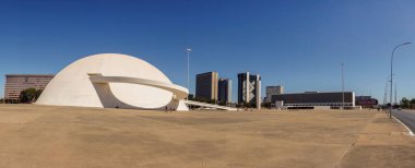 Brasilia, Brezilya - 22 Haziran 2024: Ulusal Cumhuriyet Müzesi, panoramik dış görünüm.