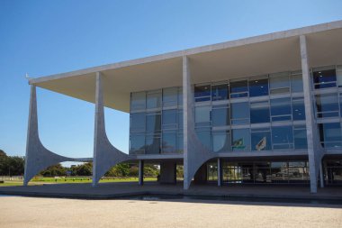 Exterior view of Palacio do Planalto, headquarters of the Presidency of the Republic of Brazil, in Brasilia city. clipart