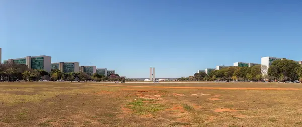 stock image buildings of Esplanade of Ministries and Federal congress in Brasilia, Brazil. Esplanada dos Ministerios.