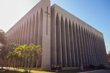 Brasilia, Brezilya - 22 Temmuz 2024: Santuario Sao Joao Bosco, ya da Sanctuary of Saint John Bosco, dış görüş.