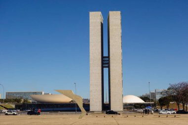 Brasilia, Brezilya - 22 Haziran 2024: Ulusal Kongre binaları, Brezilya yasama gücü merkezi.