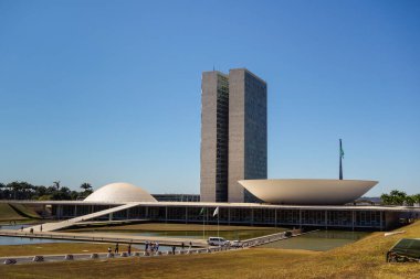 Ulusal Kongre binaları, Brezilya yasama gücü merkezi Brasilia, başkent.