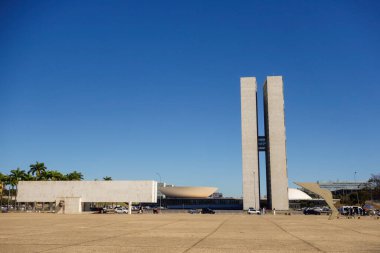 Brasilia, Brezilya - 22 Haziran 2024: Ulusal Kongre binaları, Brezilya yasama gücü merkezi.
