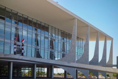 Brasilia, Brazil - Jul 22 2024: men of palace guard of Palacio do Planalto, headquarters of the Presidency of Brazil. clipart